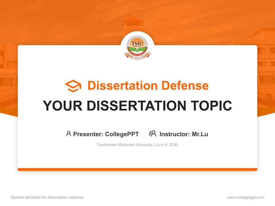 Teerthanker Mahaveer University Graduation Thesis Defense PPT Template4:3 ratio PPT effect preview image7