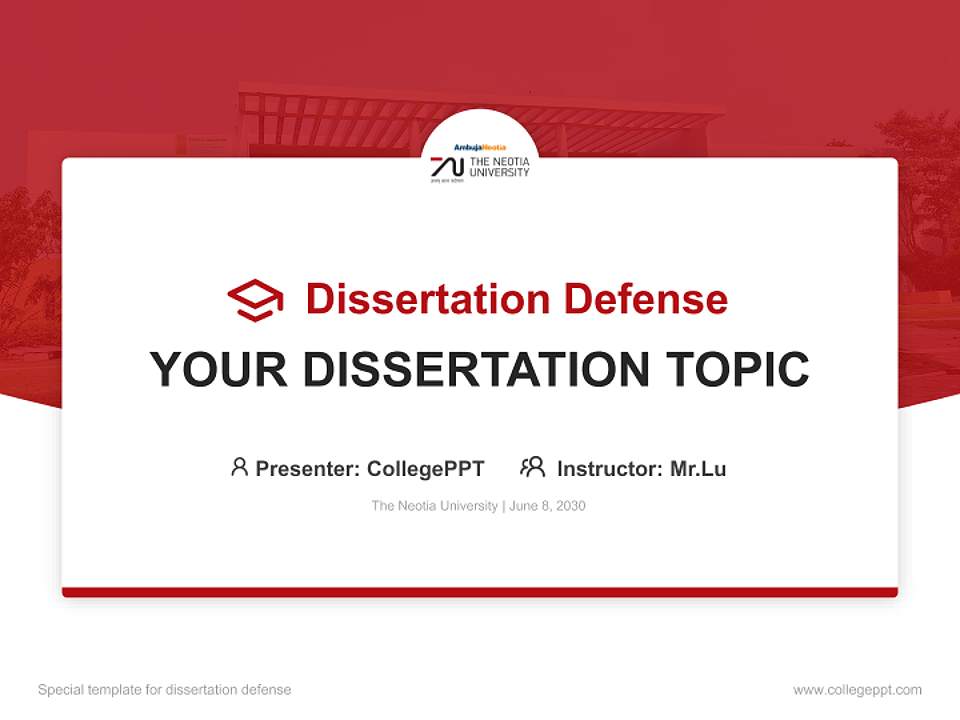 The Neotia University Graduation Thesis Defense PPT Template4:3 ratio PPT effect preview image7