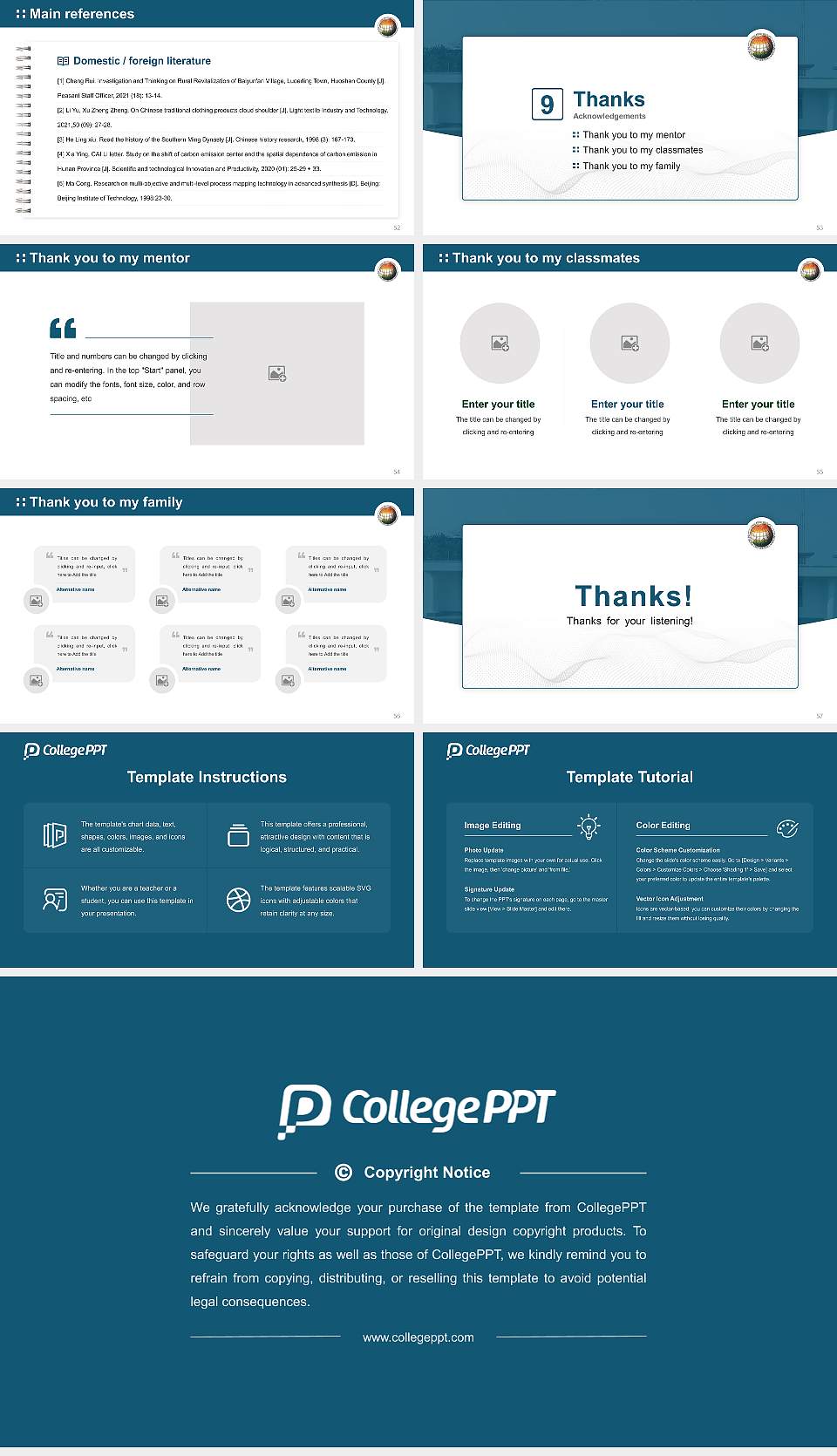 The Global Open University Graduation Thesis Defense PPT Template16:9 ratio PPT effect preview image7