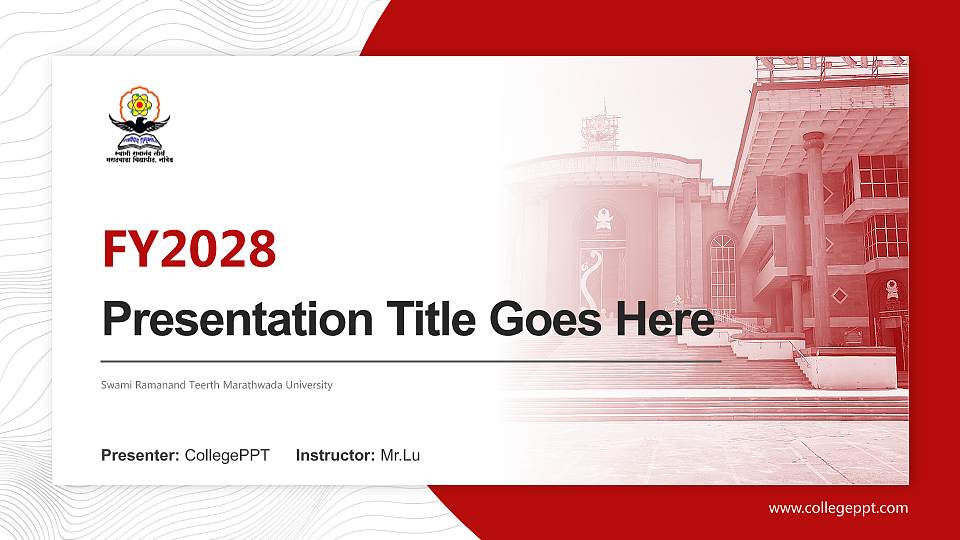 Swami Ramanand Teerth Marathwada University Academic Presentation/Research Findings Report PPT Template16:9 ratio PPT effect preview image