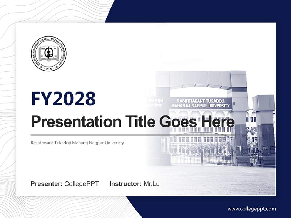 Rashtrasant Tukadoji Maharaj Nagpur University Academic Presentation/Research Findings Report PPT Template4:3 ratio PPT effect preview image5