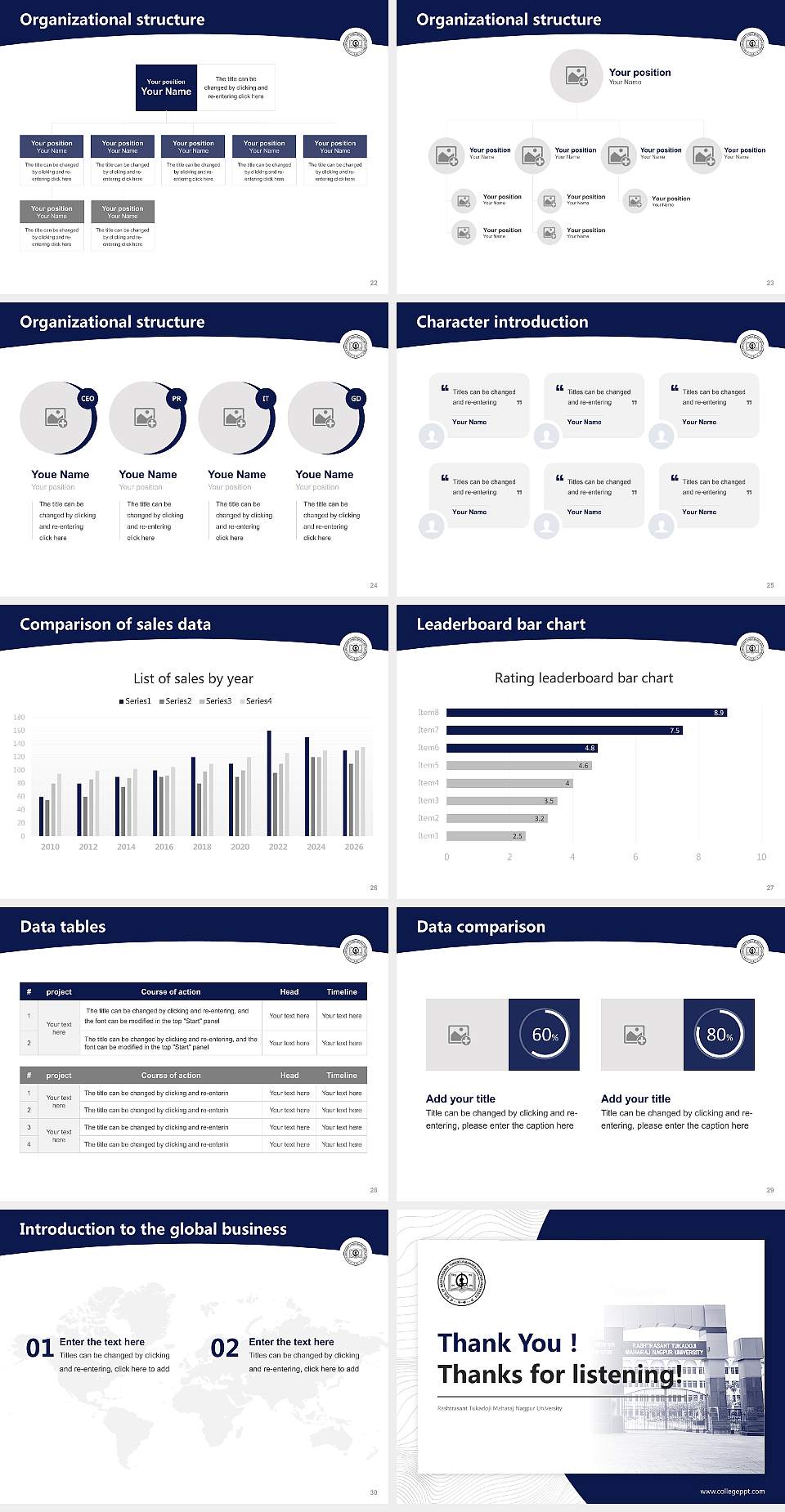 Rashtrasant Tukadoji Maharaj Nagpur University Academic Presentation/Research Findings Report PPT Template4:3 ratio PPT effect preview image4