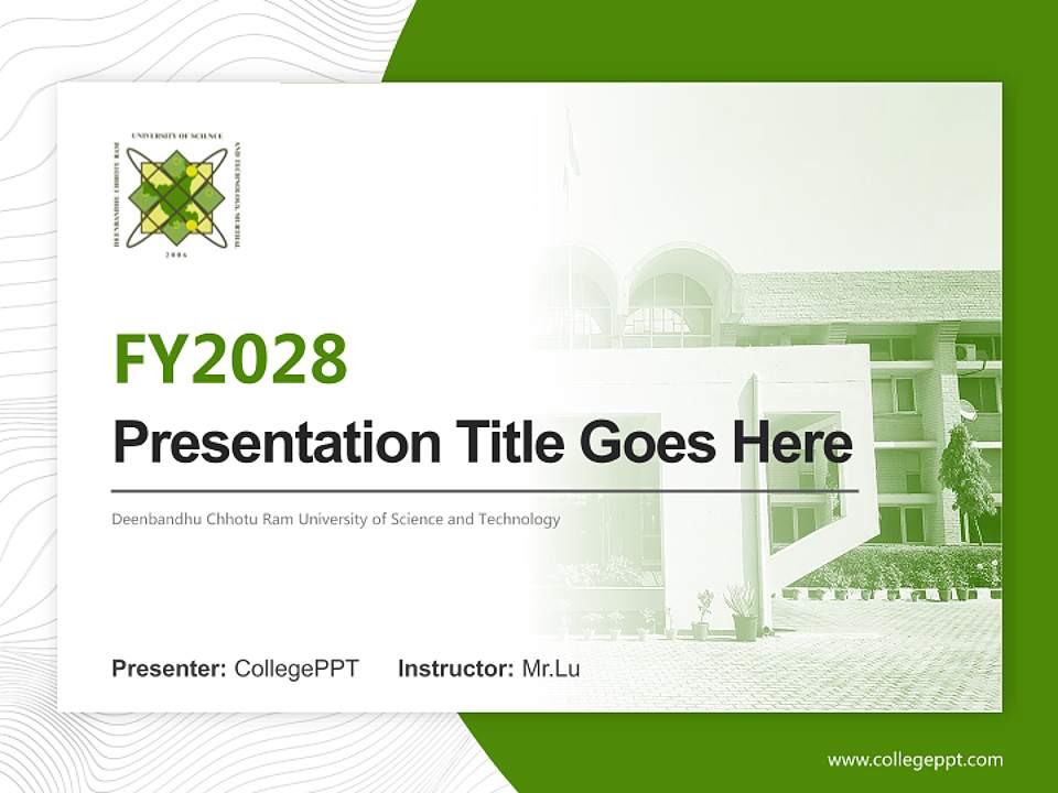 Deenbandhu Chhotu Ram University of Science and Technology Academic Presentation/Research Findings Report PPT Template4:3 ratio PPT effect preview image5