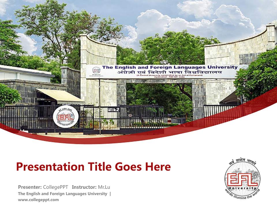 The English and Foreign Languages University Course/Courseware Creation PPT Template4:3 ratio PPT effect preview image5