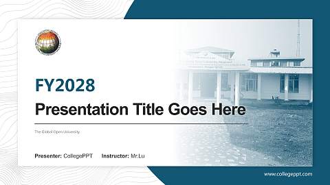 The Global Open University Academic Presentation/Research Findings Report PPT Template