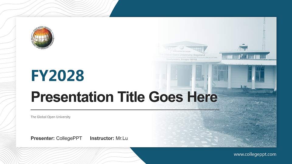 The Global Open University Academic Presentation/Research Findings Report PPT Template16:9 ratio PPT effect preview image