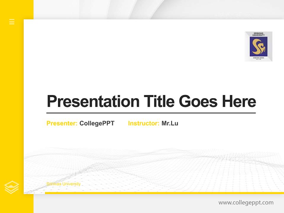 Srinivas University Thesis Proposal/Graduation Defense PPT Template4:3 ratio PPT effect preview image5
