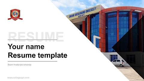 Swami Vivekanand University Resume PPT Template