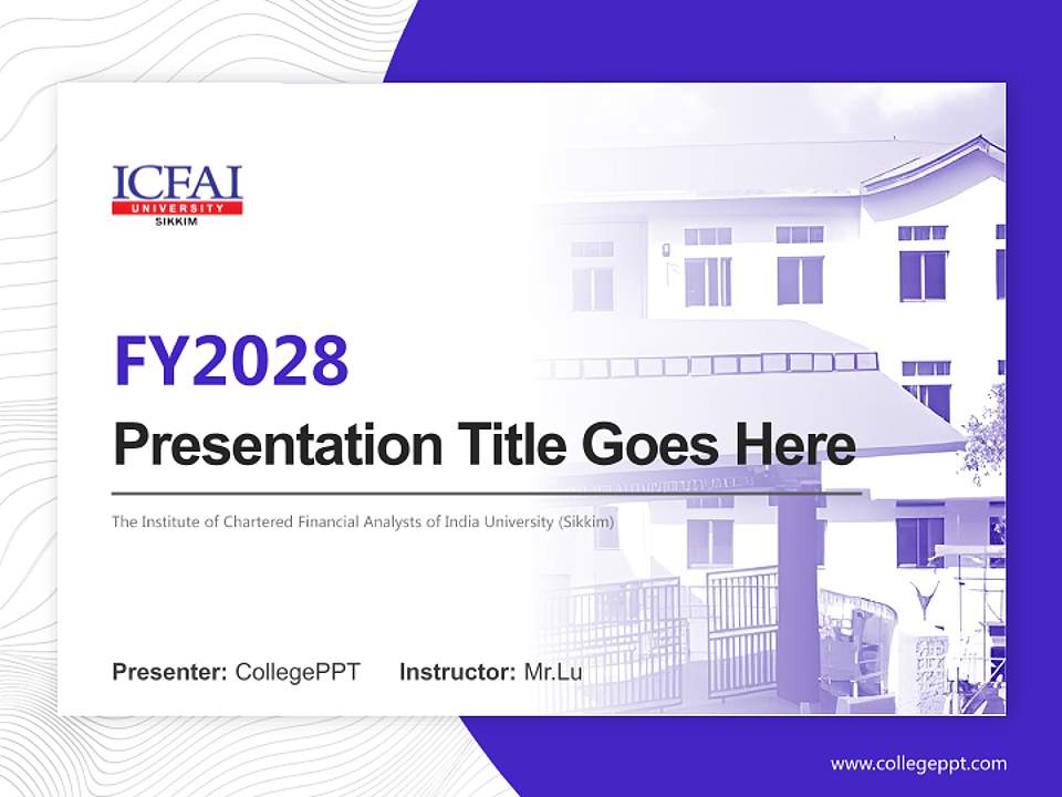 The Institute of Chartered Financial Analysts of India University (Sikkim) Academic Presentation/Research Findings Report PPT Template4:3 ratio PPT effect preview image5