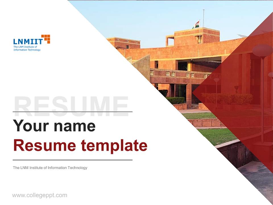 The LNM Institute of Information Technology Resume PPT Template4:3 ratio PPT effect preview image5