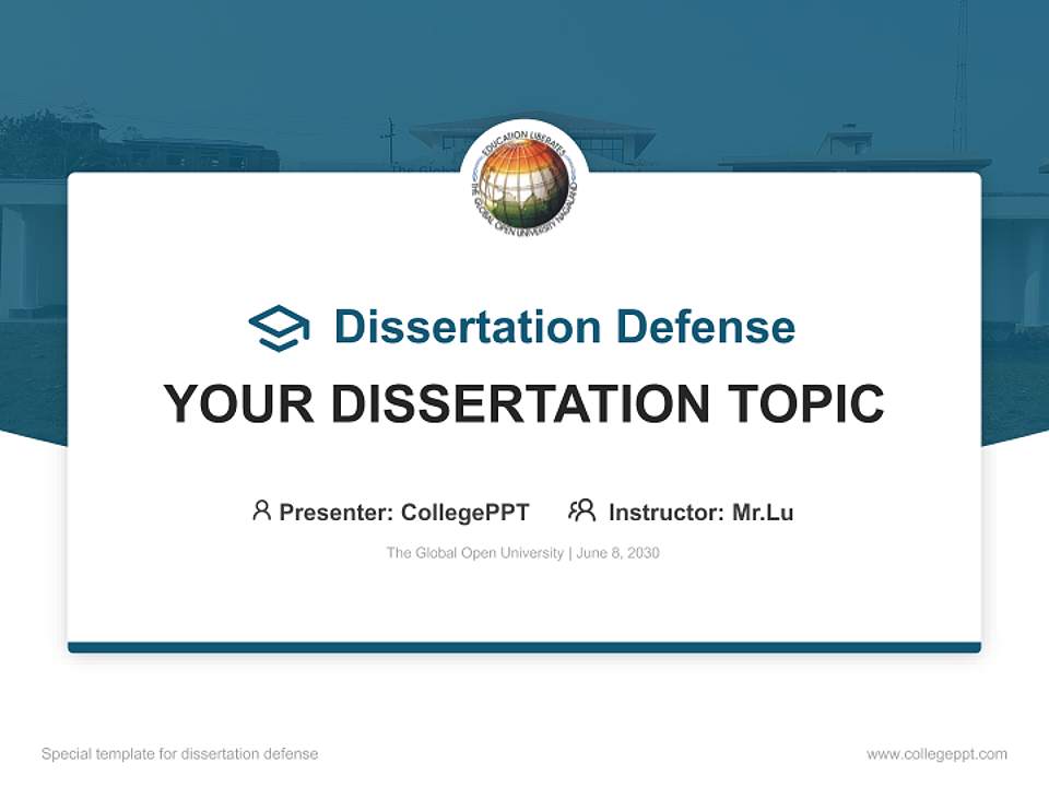 The Global Open University Graduation Thesis Defense PPT Template4:3 ratio PPT effect preview image7