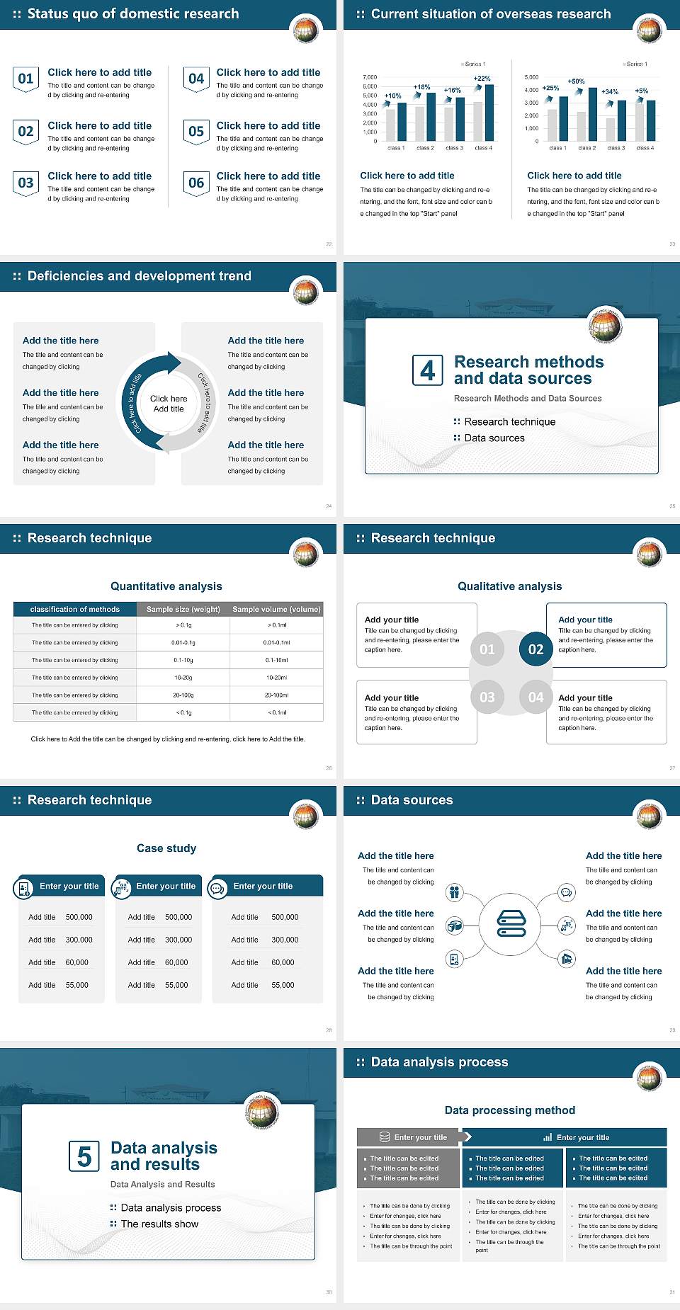 The Global Open University Graduation Thesis Defense PPT Template4:3 ratio PPT effect preview image4