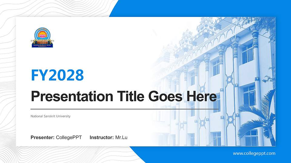 National Sanskrit University Academic Presentation/Research Findings Report PPT Template16:9 ratio PPT effect preview image