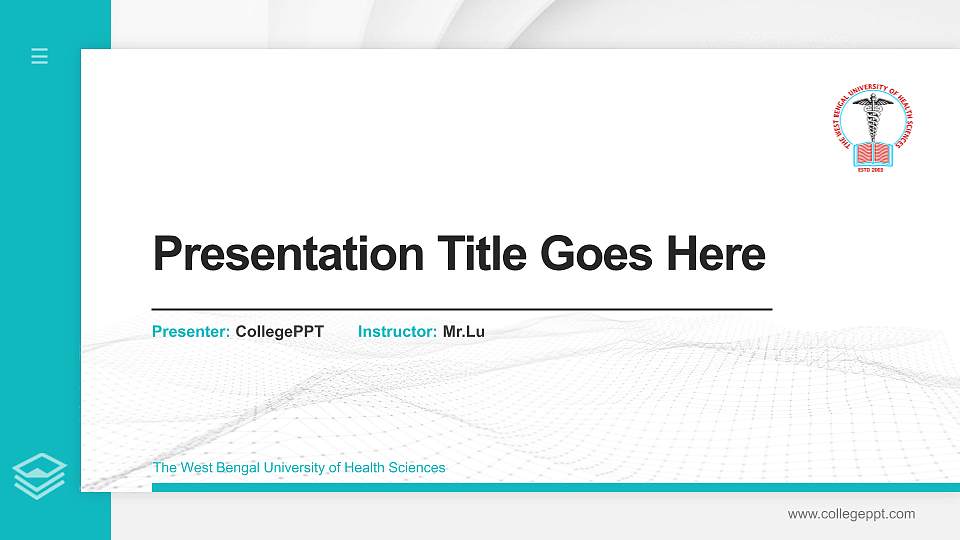 The West Bengal University of Health Sciences Thesis Proposal/Graduation Defense PPT Template16:9 ratio PPT effect preview image