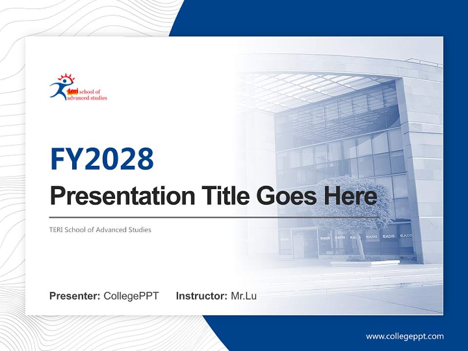 TERI School of Advanced Studies Academic Presentation/Research Findings Report PPT Template4:3 ratio PPT effect preview image5