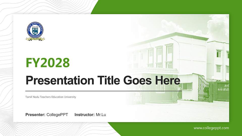 Tamil Nadu Teachers Education University Academic Presentation/Research Findings Report PPT Template16:9 ratio PPT effect preview image