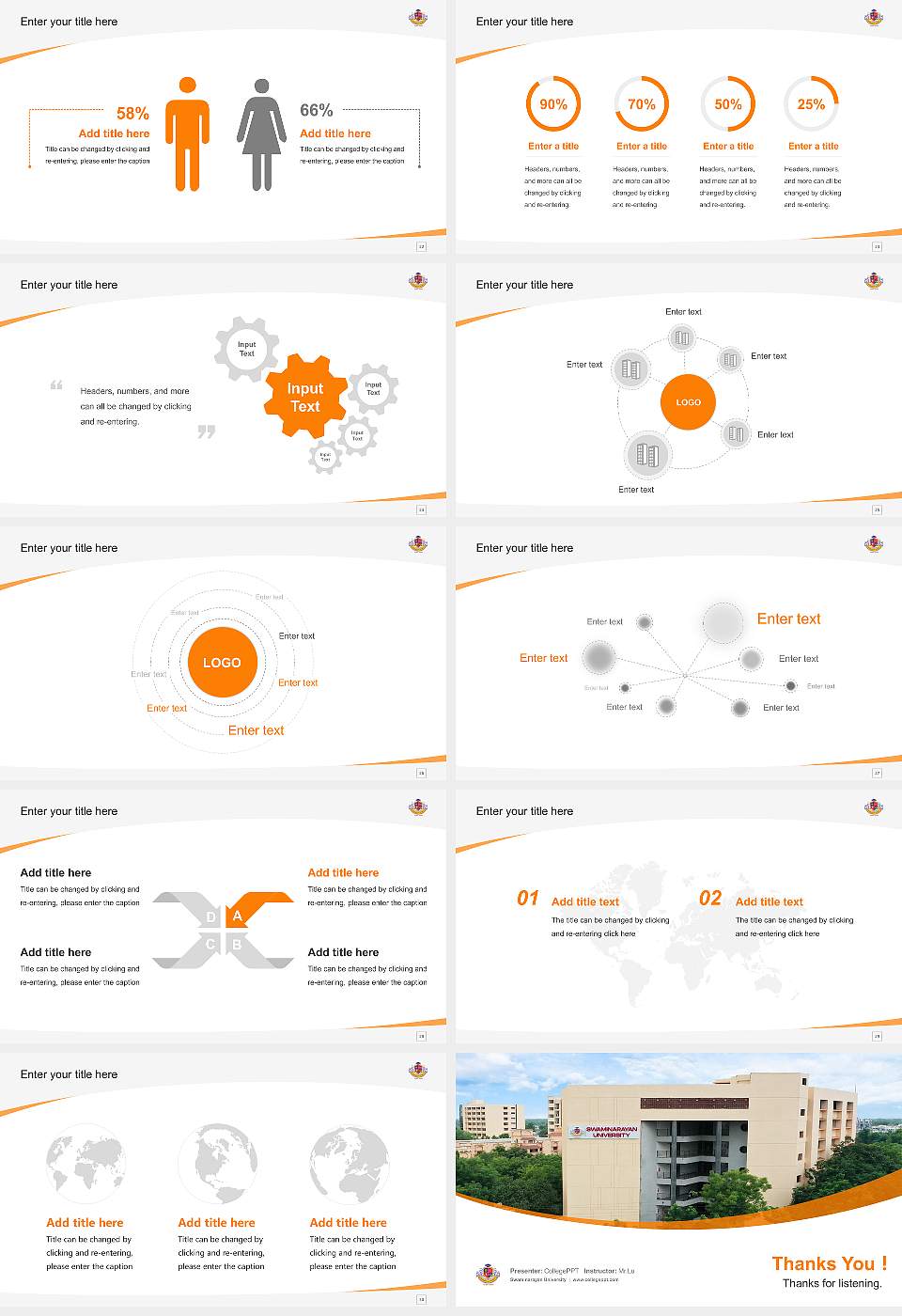 Swaminarayan University Course/Courseware Creation PPT Template16:9 ratio PPT effect preview image4