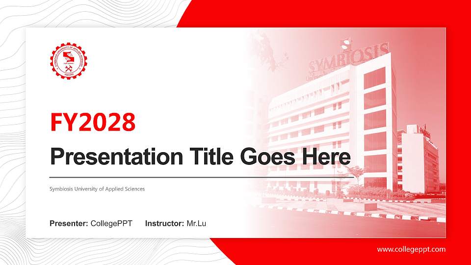 Symbiosis University of Applied Sciences Academic Presentation/Research Findings Report PPT Template16:9 ratio PPT effect preview image