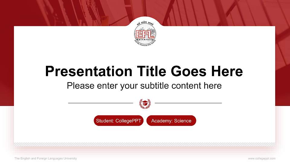 The English and Foreign Languages University National Scholarship Defense PPT Template16:9 ratio PPT effect preview image1