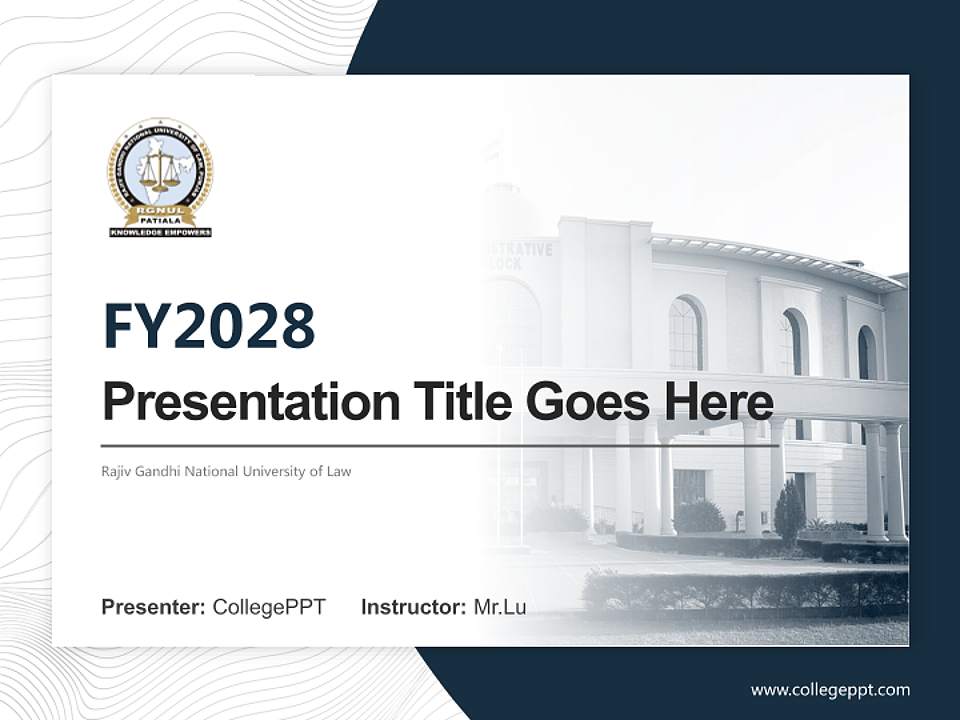Rajiv Gandhi National University of Law Academic Presentation/Research Findings Report PPT Template4:3 ratio PPT effect preview image5