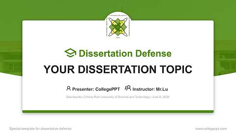 Deenbandhu Chhotu Ram University of Science and Technology Graduation Thesis Defense PPT Template