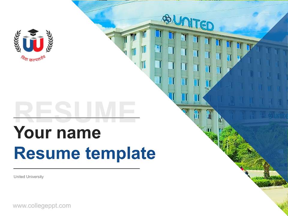 United University Resume PPT Template4:3 ratio PPT effect preview image5