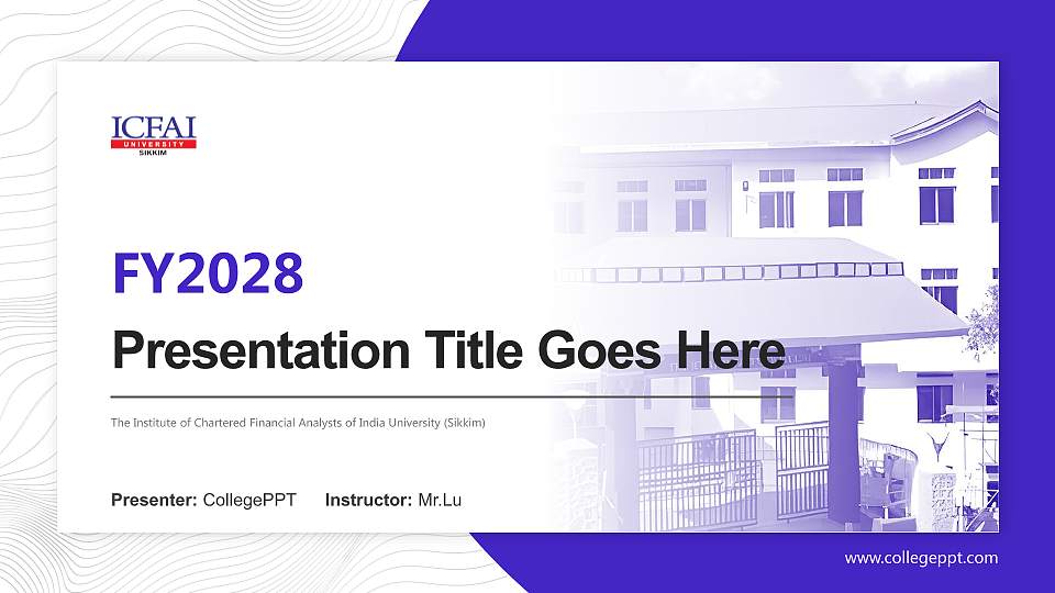 The Institute of Chartered Financial Analysts of India University (Sikkim) Academic Presentation/Research Findings Report PPT Template16:9 ratio PPT effect preview image