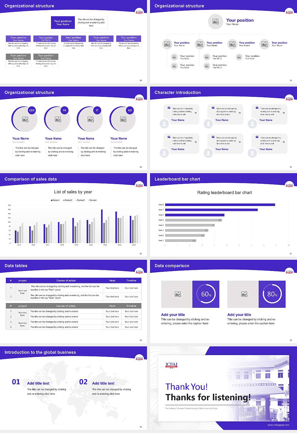 The Institute of Chartered Financial Analysts of India University (Sikkim) Academic Presentation/Research Findings Report PPT Template16:9 ratio PPT effect preview image4