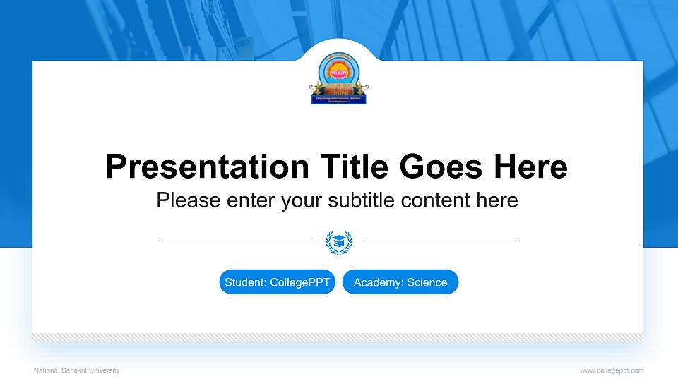 National Sanskrit University National Scholarship Defense PPT Template16:9 ratio PPT effect preview image