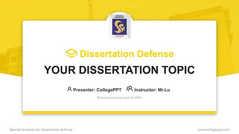 Srinivas University Graduation Thesis Defense PPT Template