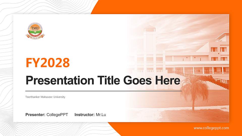 Teerthanker Mahaveer University Academic Presentation/Research Findings Report PPT Template16:9 ratio PPT effect preview image