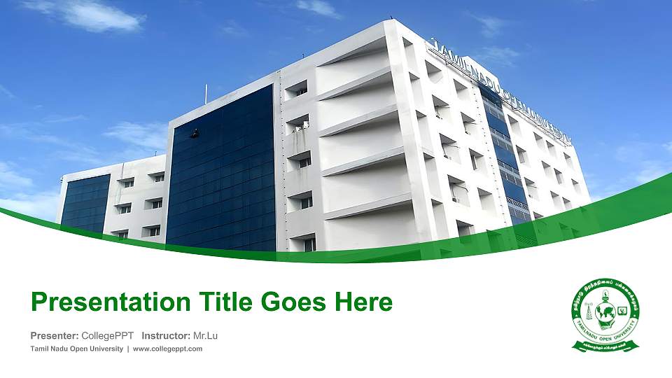Tamil Nadu Open University Course/Courseware Creation PPT Template16:9 ratio PPT effect preview image