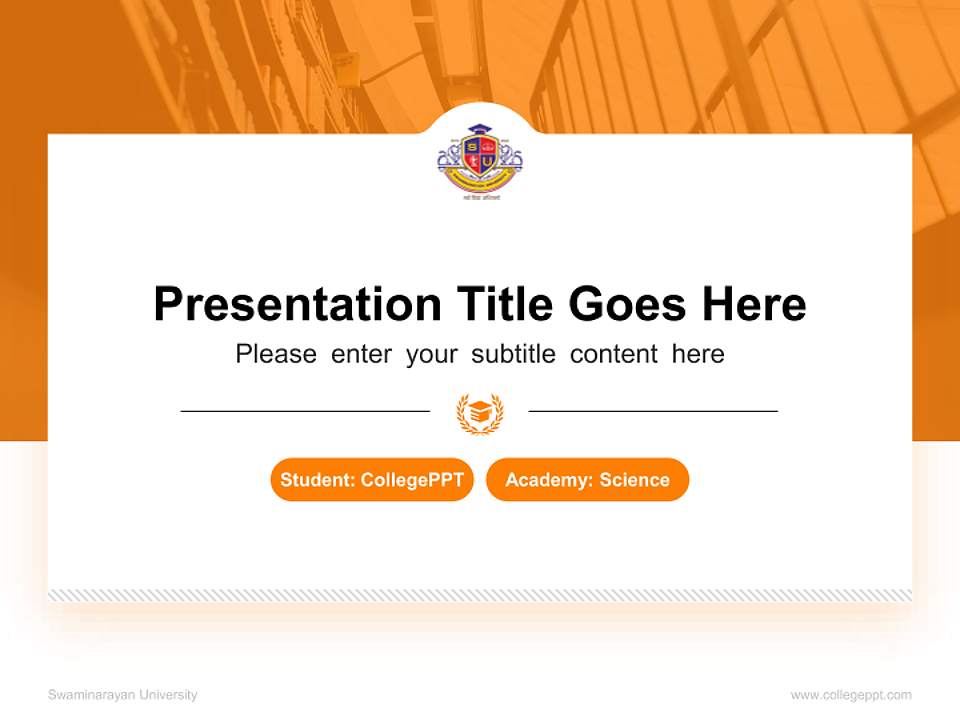 Swaminarayan University National Scholarship Defense PPT Template4:3 ratio PPT effect preview image4