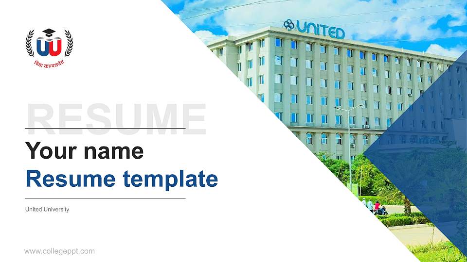 United University Resume PPT Template16:9 ratio PPT effect preview image