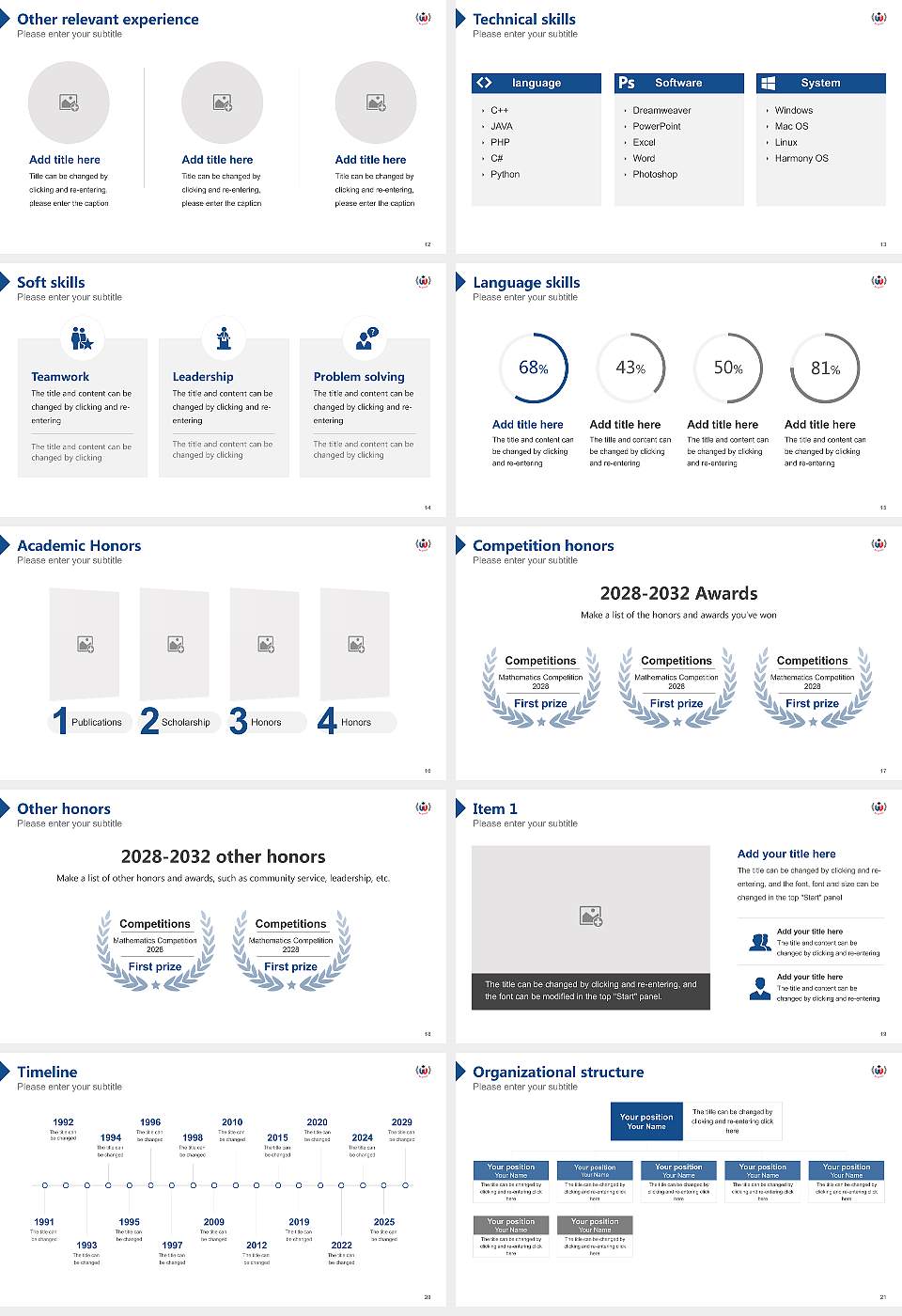 United University Resume PPT Template16:9 ratio PPT effect preview image3