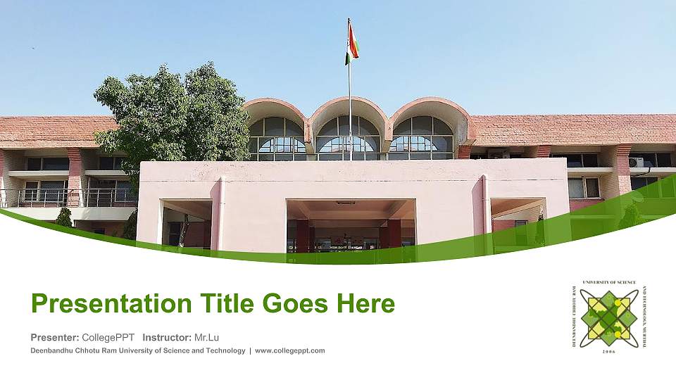 Deenbandhu Chhotu Ram University of Science and Technology Course/Courseware Creation PPT Template16:9 ratio PPT effect preview image