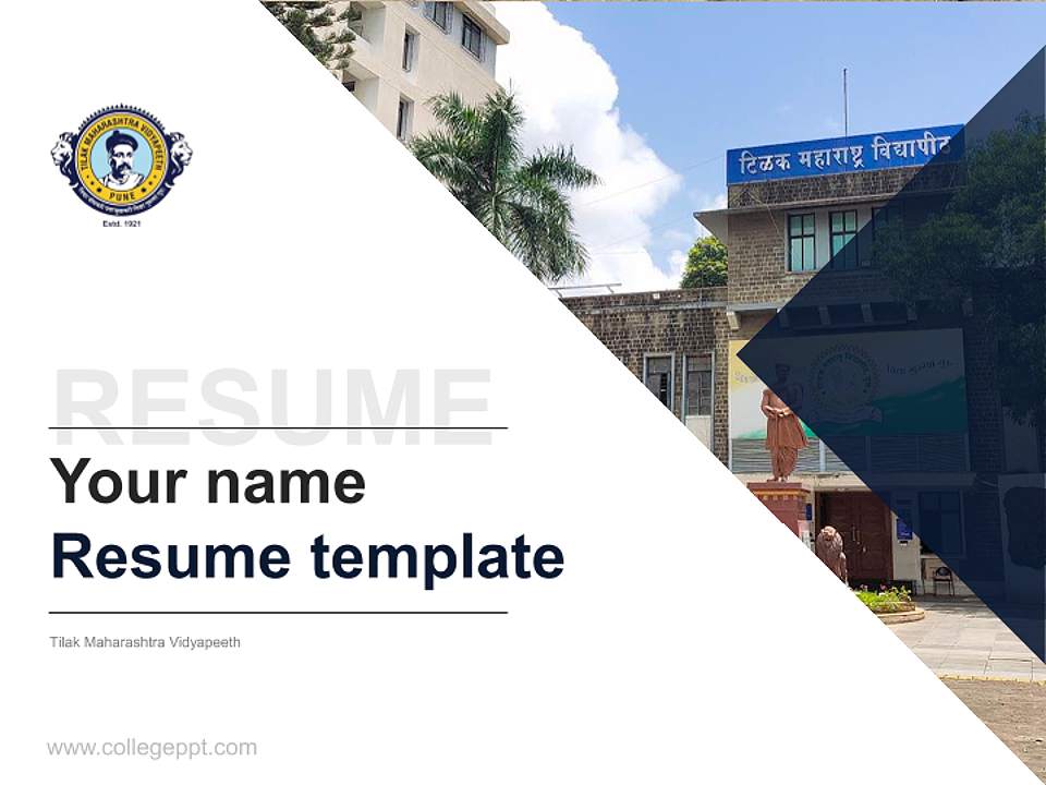Tilak Maharashtra Vidyapeeth Resume PPT Template4:3 ratio PPT effect preview image5