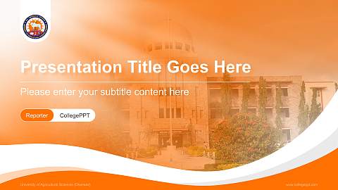 University of Agricultural Sciences (Dharwad) Lecture Sharing and Networking Event PPT Template