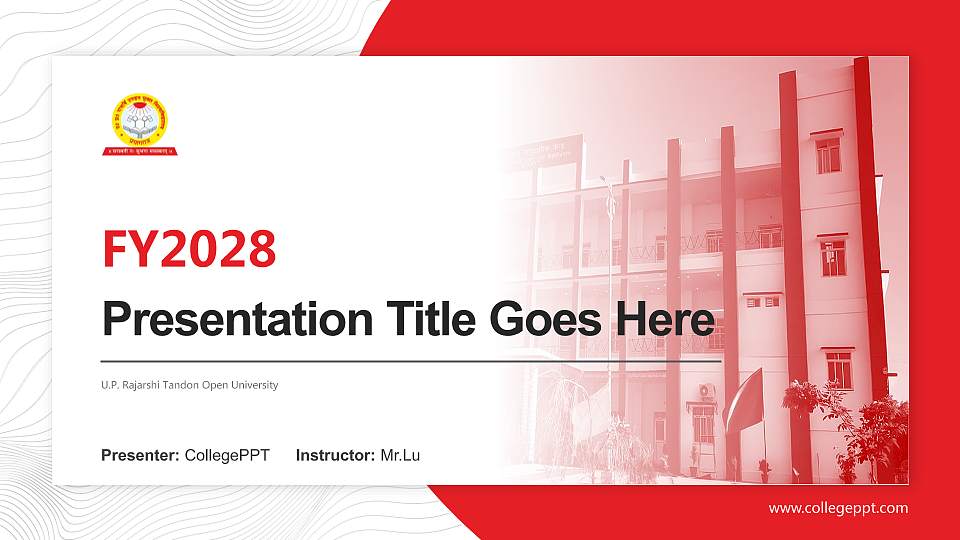 U.P. Rajarshi Tandon Open University Academic Presentation/Research Findings Report PPT Template16:9 ratio PPT effect preview image