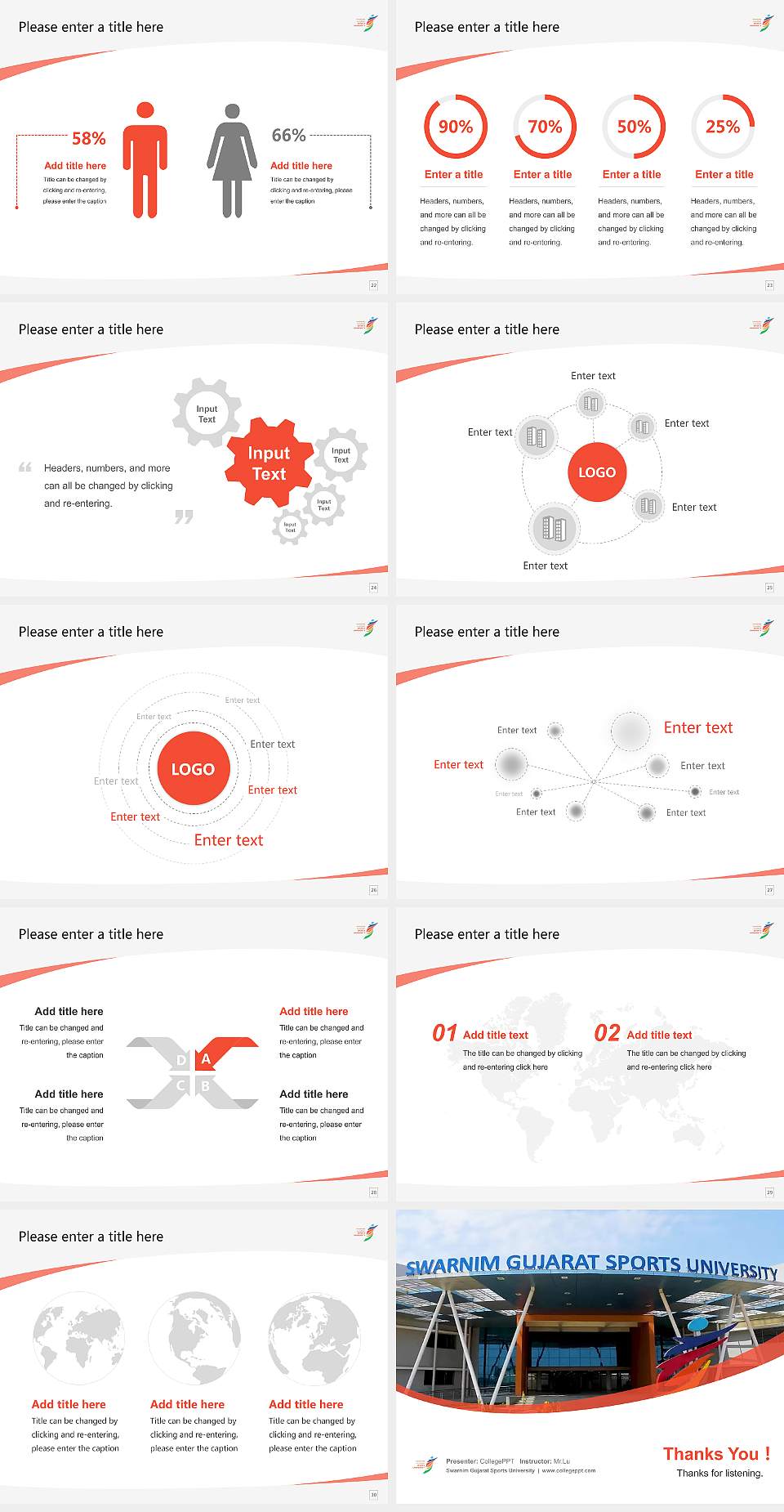 Swarnim Gujarat Sports University Course/Courseware Creation PPT Template4:3 ratio PPT effect preview image4