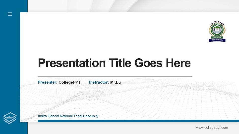 Indira Gandhi National Tribal University Thesis Proposal/Graduation Defense PPT Template16:9 ratio PPT effect preview image