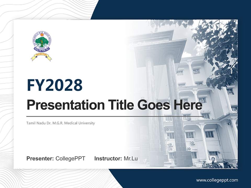 Tamil Nadu Dr. M.G.R. Medical University Academic Presentation/Research Findings Report PPT Template4:3 ratio PPT effect preview image5