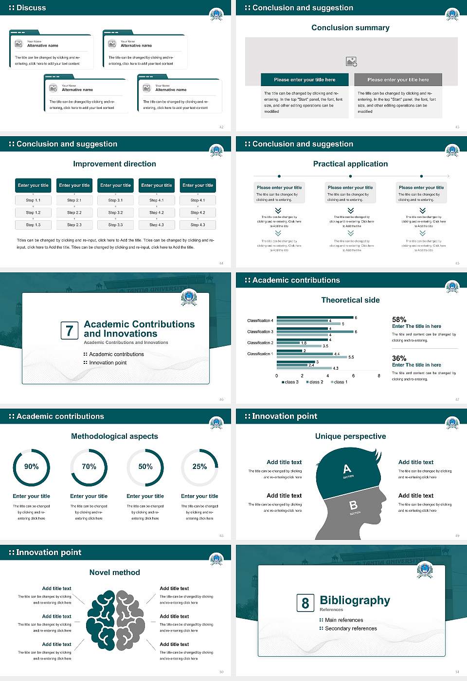 Tantia University Graduation Thesis Defense PPT Template16:9 ratio PPT effect preview image6