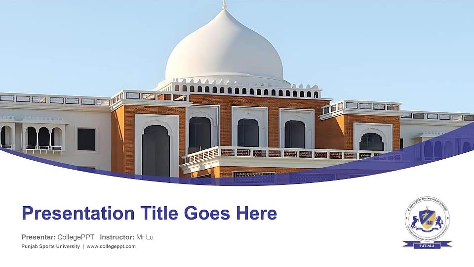 Punjab Sports University Course/Courseware Creation PPT Template16:9 ratio PPT effect preview image