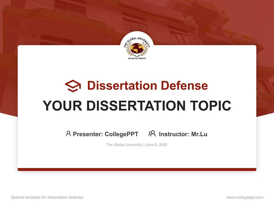 The Global University Graduation Thesis Defense PPT Template4:3 ratio PPT effect preview image7