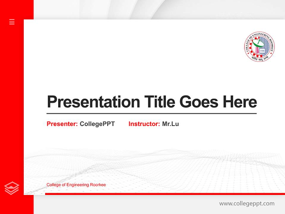 College of Engineering Roorkee Thesis Proposal/Graduation Defense PPT Template4:3 ratio PPT effect preview image5