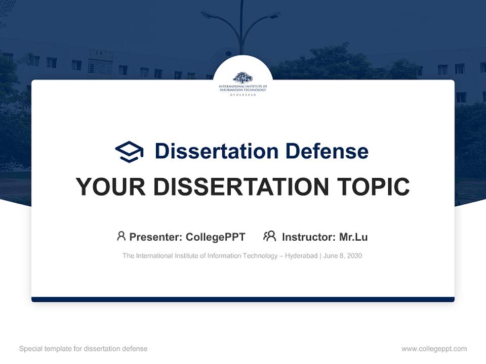 The International Institute of Information Technology – Hyderabad Graduation Thesis Defense PPT Template4:3 ratio PPT effect preview image7