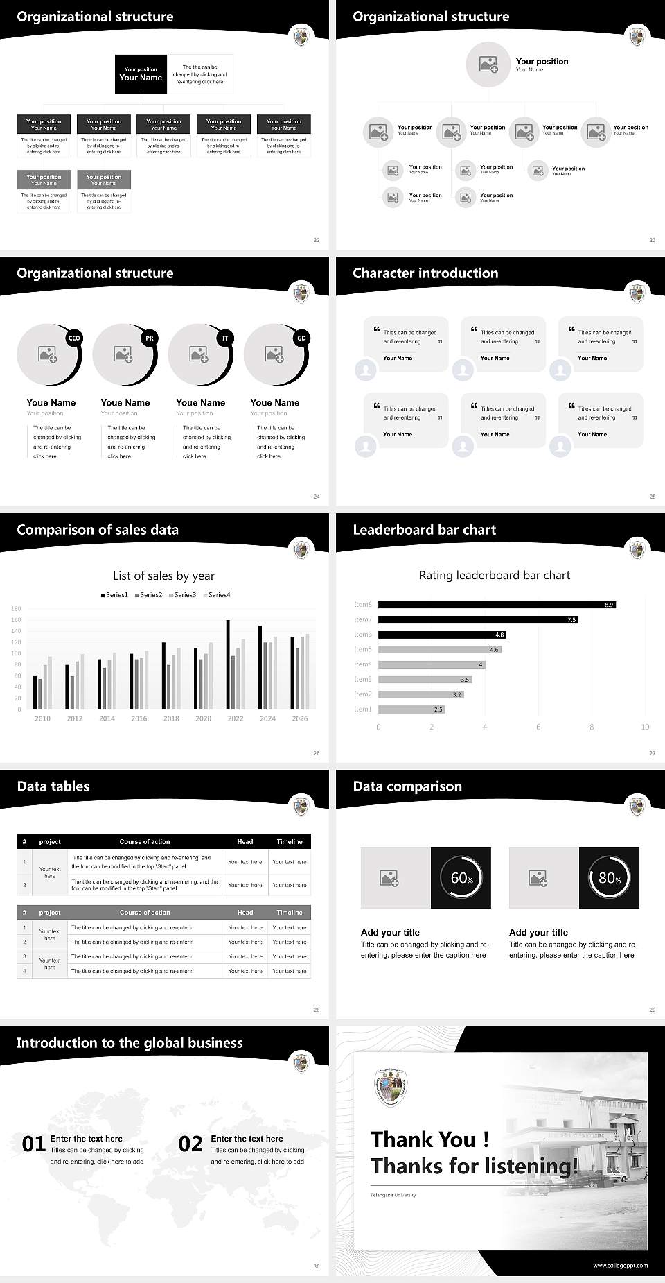 Telangana University Academic Presentation/Research Findings Report PPT Template4:3 ratio PPT effect preview image4