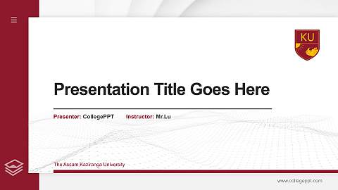 The Assam Kaziranga University Thesis Proposal/Graduation Defense PPT Template