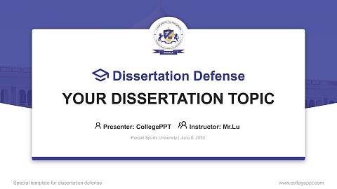 Punjab Sports University Graduation Thesis Defense PPT Template